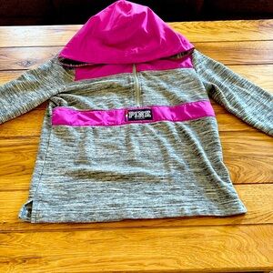 Womens Pink Victorias Secret
Hooded 1/2 Zip Jacket Sweatshirt
Pullover XS Gray